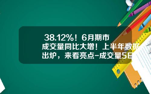 +38.12%！6月期市成交量同比大增！上半年数据出炉，来看亮点-成交量5日线多少万手是什么意思