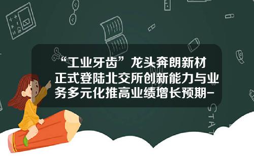 “工业牙齿”龙头奔朗新材正式登陆北交所创新能力与业务多元化推高业绩增长预期-最好的稀土公司2016