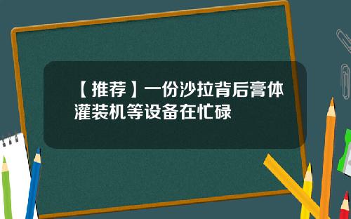 【推荐】一份沙拉背后膏体灌装机等设备在忙碌