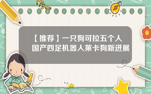 【推荐】一只狗可拉五个人国产四足机器人莱卡狗新进展
