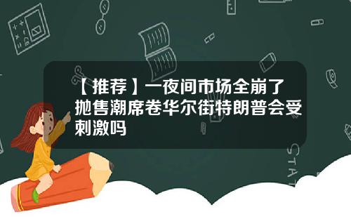 【推荐】一夜间市场全崩了抛售潮席卷华尔街特朗普会受刺激吗