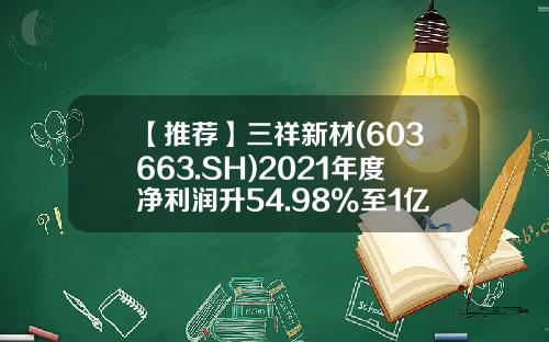 【推荐】三祥新材(603663.SH)2021年度净利润升54.98%至1亿元拟10转4派1元-三祥新材上市能到多少