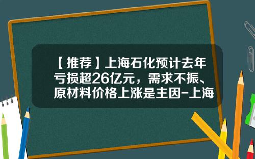 【推荐】上海石化预计去年亏损超26亿元，需求不振、原材料价格上涨是主因-上海石化投资有限公司