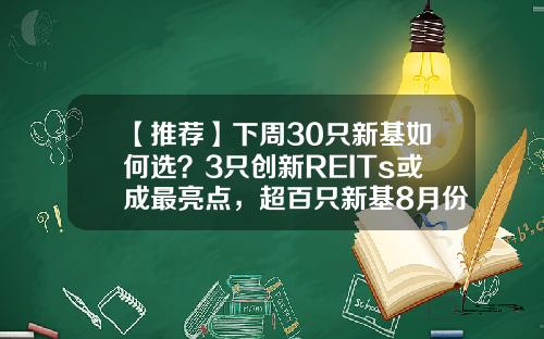 【推荐】下周30只新基如何选？3只创新REITs或成最亮点，超百只新基8月份发行，哪只最吸金？-厦门稳国基金