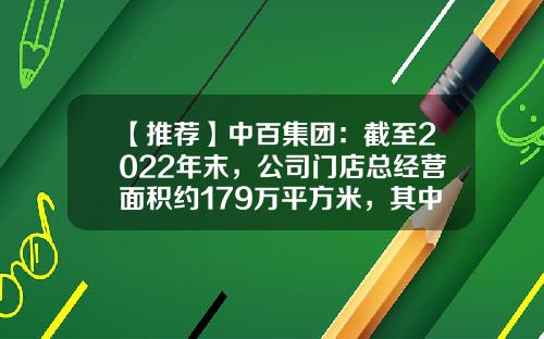 【推荐】中百集团：截至2022年末，公司门店总经营面积约179万平方米，其中自有物业面积约54万平方米-中百在武汉有多少门店