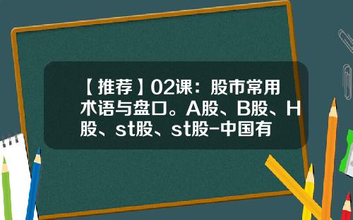 【推荐】02课：股市常用术语与盘口。A股、B股、H股、st股、st股-中国有多少只b股