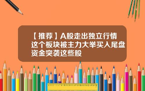 【推荐】A股走出独立行情这个板块被主力大举买入尾盘资金突袭这些股