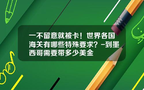 一不留意就被卡！世界各国海关有哪些特殊要求？-到墨西哥需要带多少美金