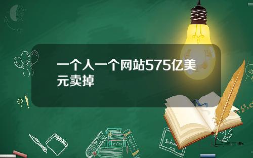 一个人一个网站575亿美元卖掉