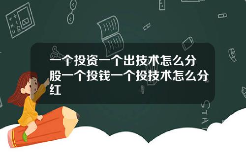 一个投资一个出技术怎么分股一个投钱一个投技术怎么分红