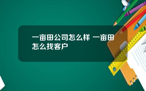 一亩田公司怎么样 一亩田怎么找客户