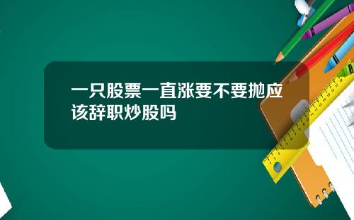 一只股票一直涨要不要抛应该辞职炒股吗