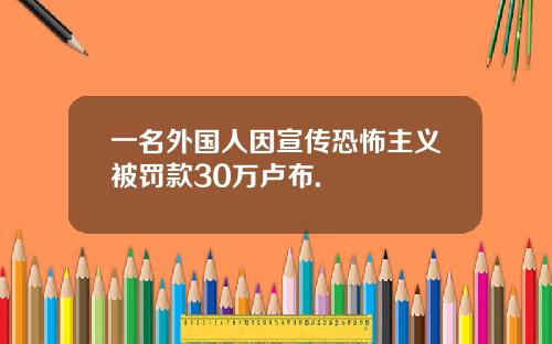 一名外国人因宣传恐怖主义被罚款30万卢布.