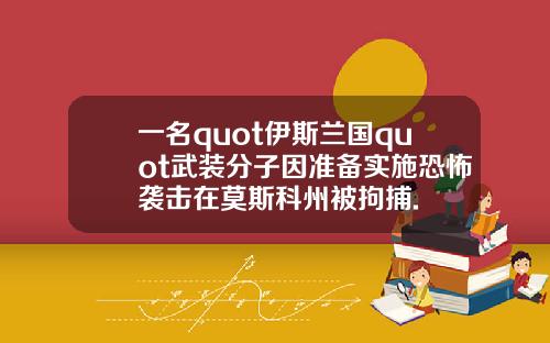 一名quot伊斯兰国quot武装分子因准备实施恐怖袭击在莫斯科州被拘捕.
