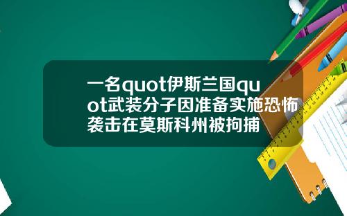 一名quot伊斯兰国quot武装分子因准备实施恐怖袭击在莫斯科州被拘捕