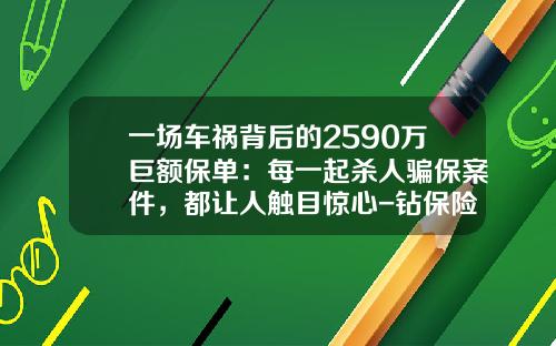 一场车祸背后的2590万巨额保单：每一起杀人骗保案件，都让人触目惊心-钻保险公司漏洞