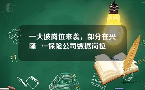 一大波岗位来袭，部分在兴隆→-保险公司数据岗位