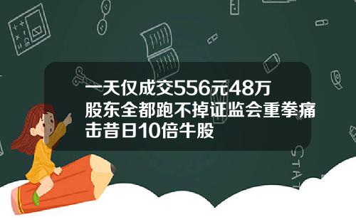 一天仅成交556元48万股东全都跑不掉证监会重拳痛击昔日10倍牛股