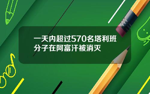 一天内超过570名塔利班分子在阿富汗被消灭