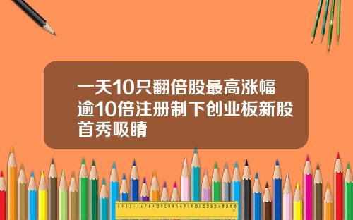 一天10只翻倍股最高涨幅逾10倍注册制下创业板新股首秀吸睛