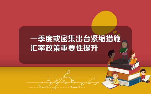 一季度或密集出台紧缩措施汇率政策重要性提升