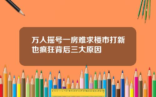 万人摇号一房难求楼市打新也疯狂背后三大原因