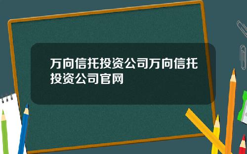 万向信托投资公司万向信托投资公司官网