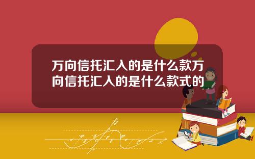 万向信托汇入的是什么款万向信托汇入的是什么款式的
