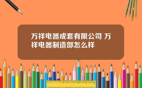 万祥电器成套有限公司 万祥电器制造部怎么样