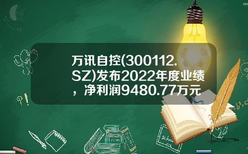 万讯自控(300112.SZ)发布2022年度业绩，净利润9480.77万元，同比增长2.45%，拟每10股派2元-万讯自控股票最新资讯
