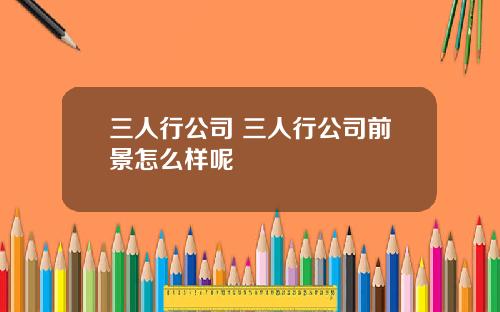三人行公司 三人行公司前景怎么样呢