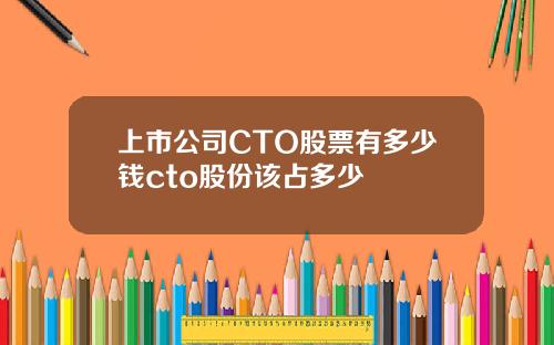 上市公司CTO股票有多少钱cto股份该占多少