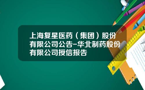 上海复星医药（集团）股份有限公司公告-华北制药股份有限公司授信报告