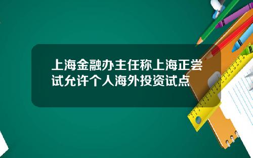 上海金融办主任称上海正尝试允许个人海外投资试点