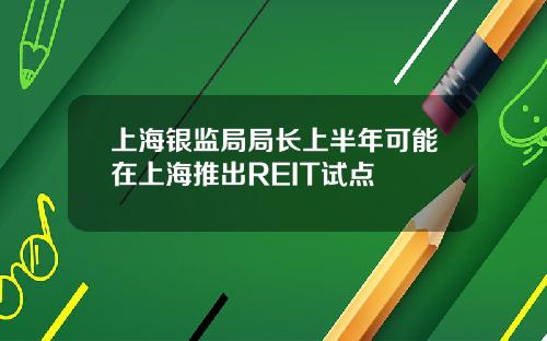 上海银监局局长上半年可能在上海推出REIT试点