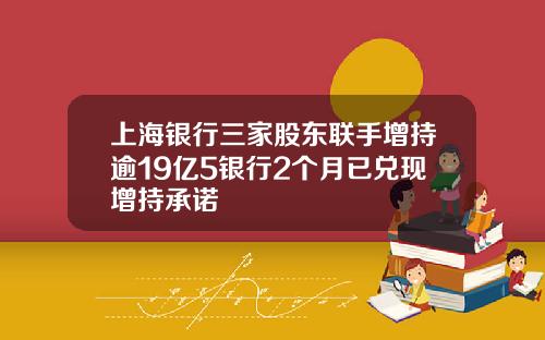 上海银行三家股东联手增持逾19亿5银行2个月已兑现增持承诺