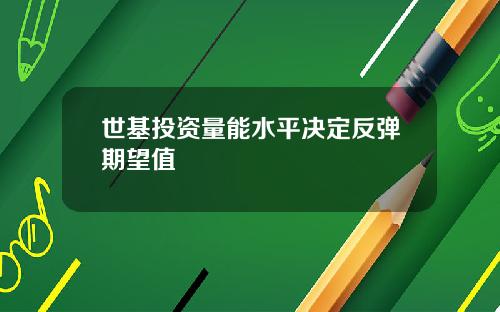 世基投资量能水平决定反弹期望值
