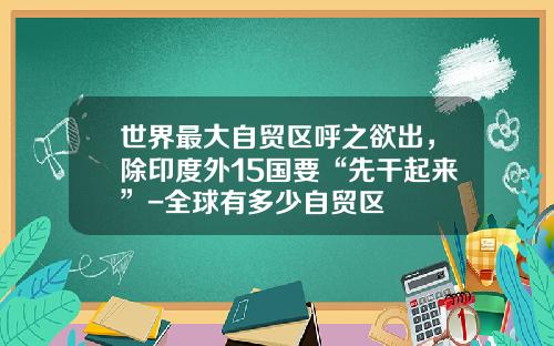 世界最大自贸区呼之欲出，除印度外15国要“先干起来”-全球有多少自贸区