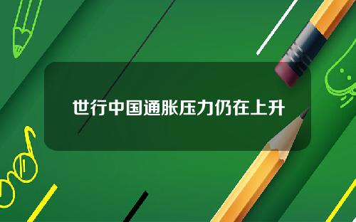 世行中国通胀压力仍在上升