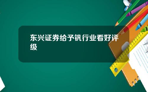 东兴证券给予钒行业看好评级