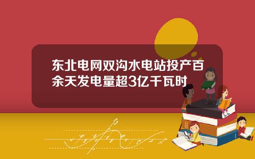东北电网双沟水电站投产百余天发电量超3亿千瓦时