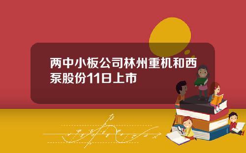 两中小板公司林州重机和西泵股份11日上市