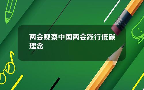 两会观察中国两会践行低碳理念