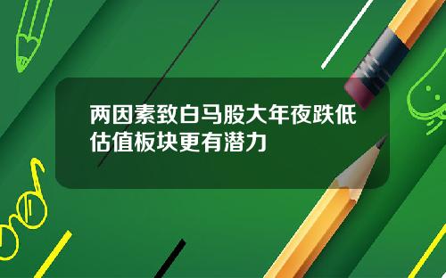 两因素致白马股大年夜跌低估值板块更有潜力