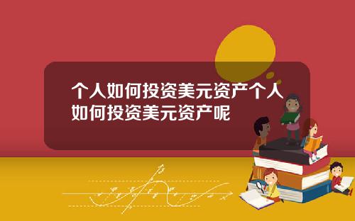 个人如何投资美元资产个人如何投资美元资产呢