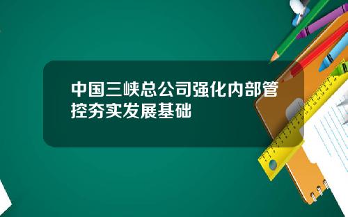 中国三峡总公司强化内部管控夯实发展基础