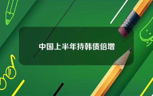 中国上半年持韩债倍增