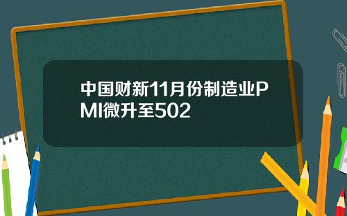 中国财新11月份制造业PMI微升至502
