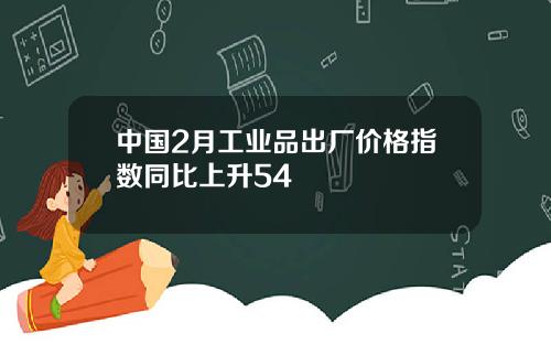 中国2月工业品出厂价格指数同比上升54