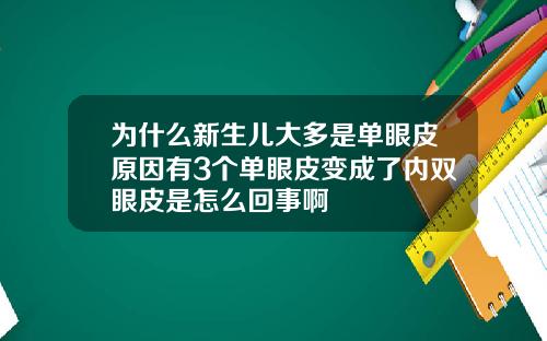 为什么新生儿大多是单眼皮原因有3个单眼皮变成了内双眼皮是怎么回事啊